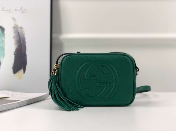 Gucci Soho small leather disco bag 308364 green